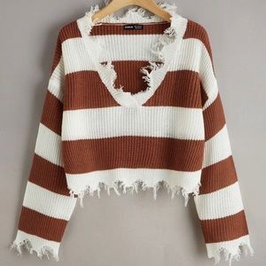 cropped distressed sweater